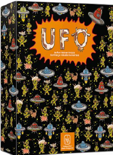 Okładka książki UFO / Reiner Knizia ; ilustracje Nikola Kucharska.