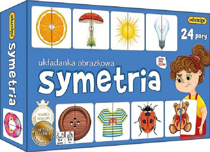 Okładka książki Symetria : [Gra edukacyjna] układanka obrazkowa / ilustracje: Maja Barska, Anna Cywińska, Kalina Zatoń, Dorota Szoblik.