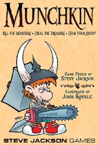Okładka książki Munchkin [Gra karciana] / projekt gry Steve Jackson ; ilustracje John Kovalic ; tłumaczenie Black Monk Michał Lisowski.