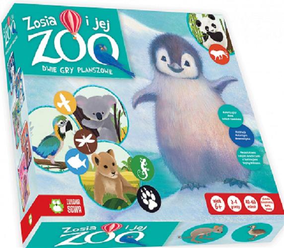 Okładka książki Zosia i jej zoo : 2 gry planszowe / Anna Sobich-Kamińska ; ilustracja na okładce Sophy Williams, ilustracje Katarzyna Nowowiejska.