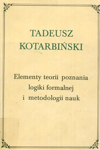 Okładka książki  Elementy teorii poznania, logiki formalnej i metodologii nauk  6