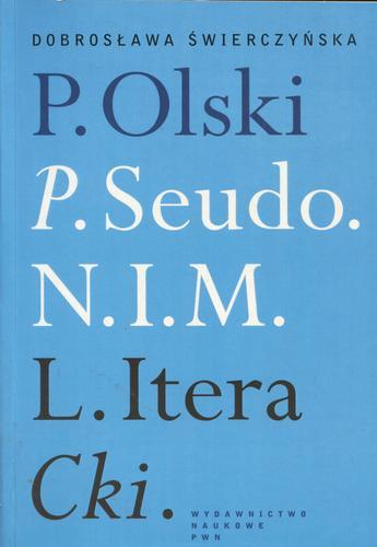 Okładka książki Polski pseudonim literacki / Dobrosława Świerczyńska.