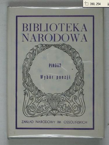 Okładka książki Wybór poezji /  Pindar ; oprac. Alicja Szastyńska-Siemion.