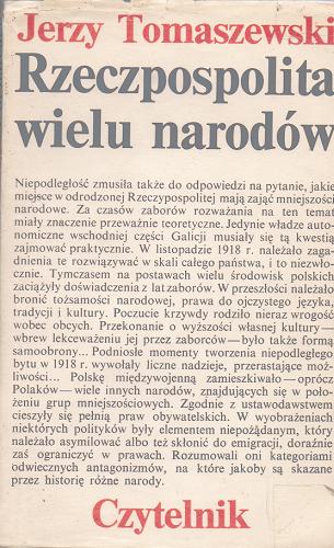 Okładka książki Rzeczpospolita wielu narodów / Jerzy Tomaszewski.