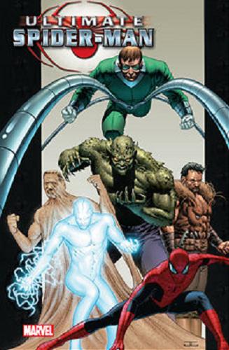 Okładka książki Ultimate Spider-Man. T. 5 / [scenariusz Brian Michael Bendis ; szkice Mark Bagley ; tusz Art Thibert i Scott Hanna ; tłumaczenie z języka angielskiego Marek Starosta].