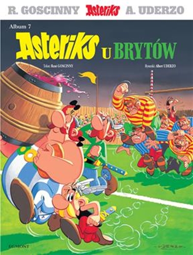 Okładka książki Asteriks u Brytów / tekst: René Goscinny ; rysunki: Albert Uderzo ; [przekład z języka francuskiego: Jarosław Kilian].