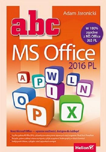Okładka książki MS Office 2016 PL / Adam Jaronicki.