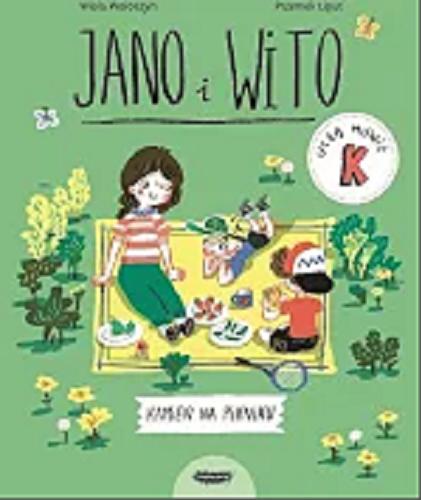 Okładka książki Jano i Wito. Kamień na pikniku / tekst Wiola Wołoszyn ; ilustracje Przemek Liput.