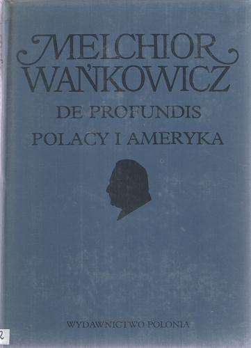 Okładka książki De profundis / Melchior Wańkowicz.