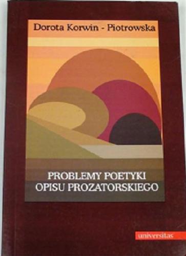 Okładka książki  Problemy poetyki opisu prozatorskiego  4