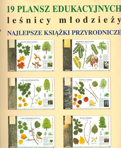Okładka książki Drzewa naszych lasów : 19 plansz edukacyjnych / koncepcja i wykonanie Maria Gozdalik, Mirosław Sobkowiak ; rys. Jolanta Urbanik.