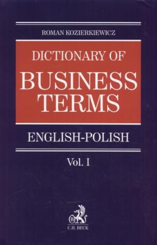 Okładka książki  Dictionary of business terms. Vol. 1, English-Polish  2