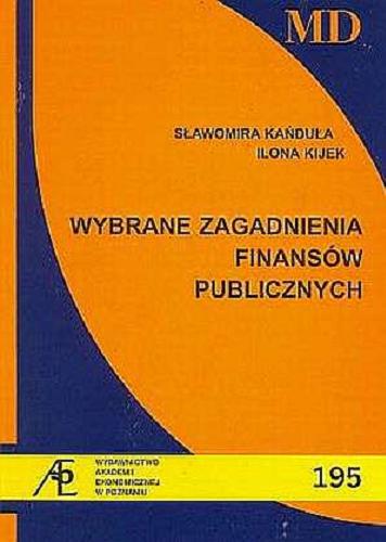 Okładka książki  Wybrane zagadnienia finansów publicznych  1