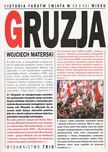 Okładka książki Gruzja / Wojciech Materski ; Instytut Historyczny Uniwersytetu Warszawskiego.