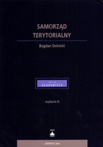 Okładka książki Samorząd terytorialny / Bogdan Dolnicki.