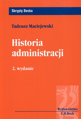 Okładka książki  Historia administracji  1