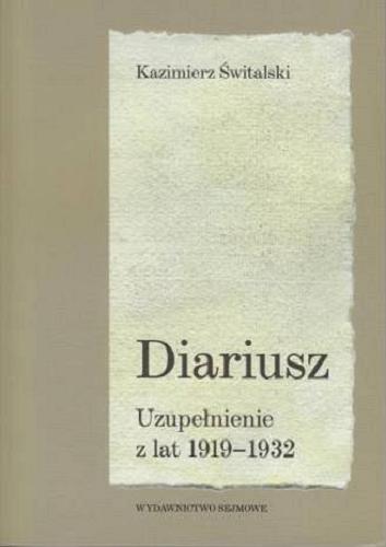 Okładka książki  Diariusz : uzupełnienie z lat 1919-1932  1