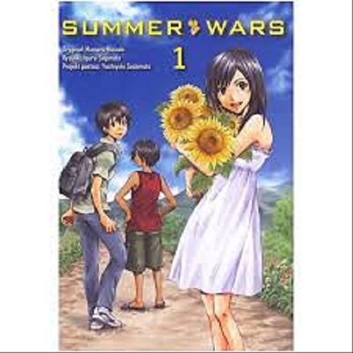 Okładka książki Summer wars. 1 / oryginał Mamoru Hosoda ; rysunki Iqura Sugimoto ; projekt postaci Yoshiyuki Sadamoto ; [tłumaczenie Anna Karpiuk].