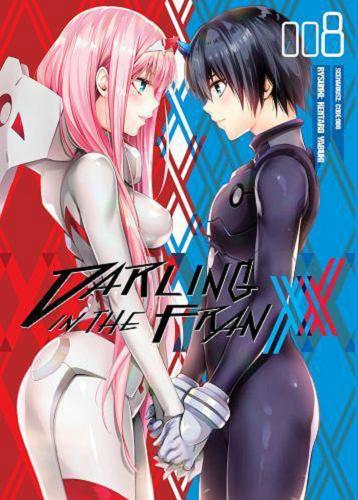 Okładka książki Darling in the Franxx. 008 / Rysunki: Kentaro Yabuki ; scenariusz: Code:000 ; [tłumaczenie: Joanna Makarewicz].