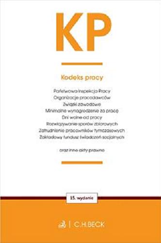 Okładka książki  KP - Kodeks pracy. Wydawca: Wioletta Żelazowska. 3