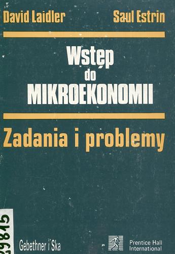 Okładka książki  Wstęp do mikroekonomii : zadania i problemy  1
