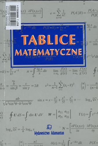 Okładka książki Tablice matematyczne : [praca zbiorowa] / red. Witold Mizerski.
