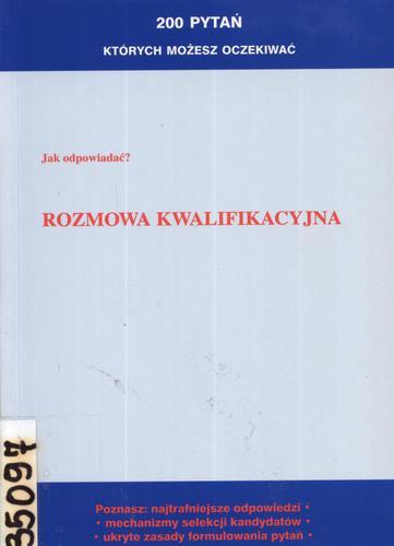 Okładka książki Rozmowa kwalifikacyjna / Magdalena Chrzanowska.