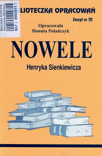 Okładka książki Nowele Henryka Sienkiewicza /  oprac. Danuta Polańczyk.