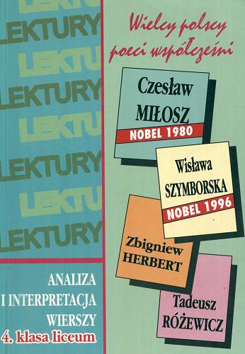 Okładka książki  Wielcy polscy poeci współcześni : analiza i interpretacja wierszy : 4 klasa liceum  5