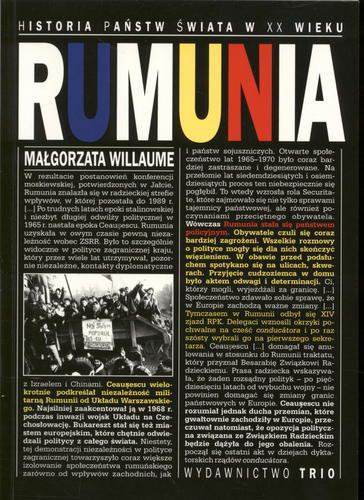 Okładka książki Rumunia / Małgorzata Willaume.