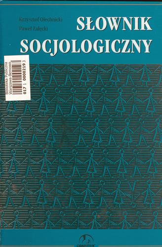 Okładka książki  Słownik socjologiczny  2
