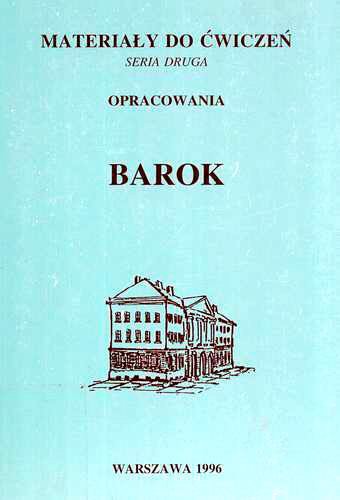 Okładka książki Barok / wyboru dokonał Jan Ślaski.