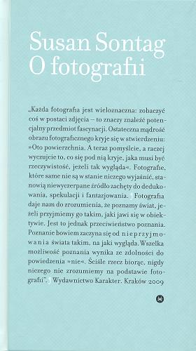 Okładka książki O fotografii / Susan Sontag ; przełożył Sławomir Magala.