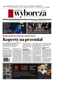 widok pierwszej strony Gazeta Wyborcza