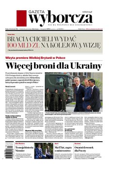 Okładka najnowszego egzemplarza Gazeta Wyborcza